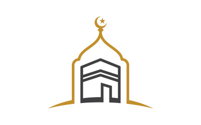 Plantilla de diseño de icono de ilustración vectorial de Kaaba v.12