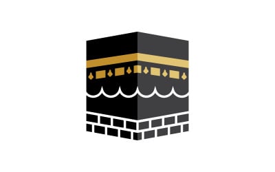 Plantilla de diseño de icono de ilustración vectorial de Kaaba v.3