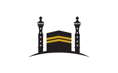 Plantilla de diseño de icono de ilustración vectorial de Kaaba v.7
