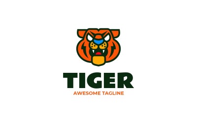 Tiger, Einfaches, Maskottchen, Logo, 5