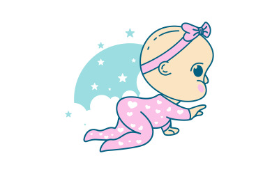 Cute baby Shop logo Vector icon design logo template v.10