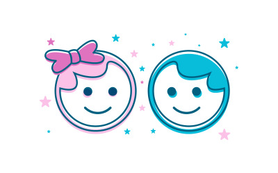 Cute baby Shop logo Vector icon design logo template v.11