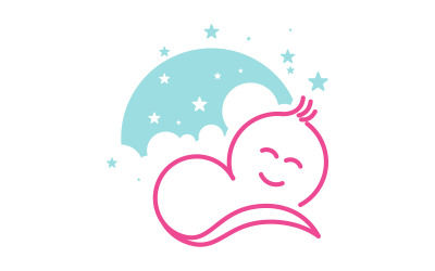 Cute baby Shop logo Vector icon design logo template v.12