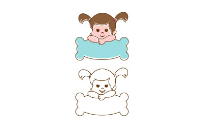 Cute baby Shop logo Vector icon design logo template v.13