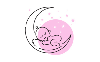 Cute baby Shop logo Vector icon design logo template v.2