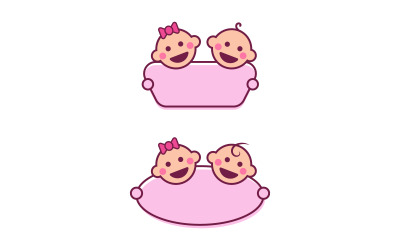 Cute baby Shop logo Vector icon design logo template v.3