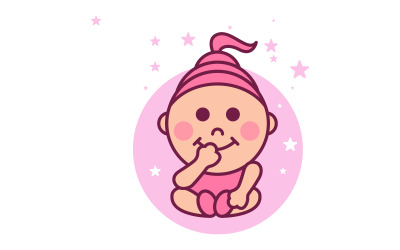 Cute baby Shop logo Vector icon design logo template v.4
