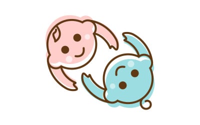 Cute baby Shop logo Vector icon design logo template v.7