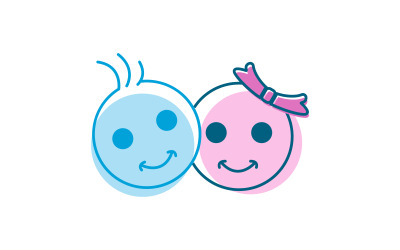 Cute baby Shop logo Vector icon design logo template v.8