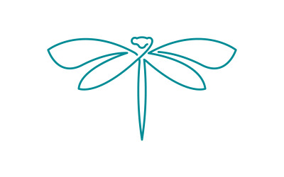 Dragonfly illustration icon loogo design Template v.13