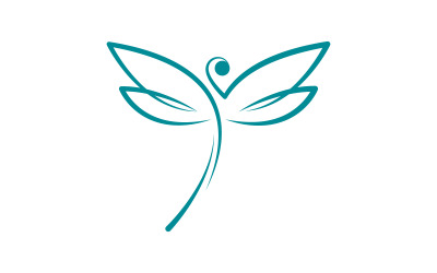Dragonfly illustration icon loogo design Template v.14