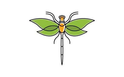 Dragonfly illustration icon loogo design Template v.1