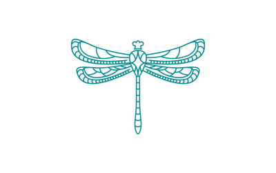 Dragonfly illustration icon loogo design Template v.5