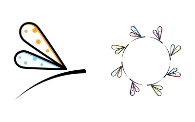 Dragonfly illustration icon loogo design Template v.6