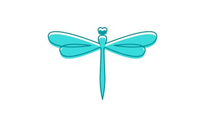 Dragonfly illustration icon loogo design Template v.8