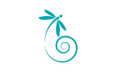 Dragonfly illustration icon loogo design Template v.9