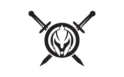 Gladiator spartan vector icon illustration design template v.12