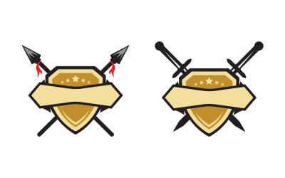 Gladiator spartan vector icon illustration design template v.14