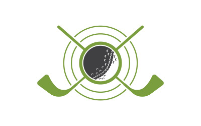 Modello di progettazione di illustrazione vettoriale del logo dello sport del golf v.2
