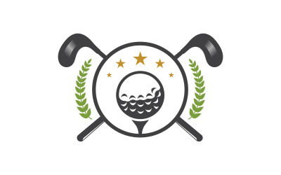 Modello di progettazione di illustrazione vettoriale del logo dello sport del golf v.7