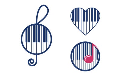 Piano Music education Icon Vector illustration design template  v.1