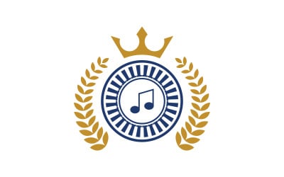 Piano Music education Icon Vector illustration design template  v.2