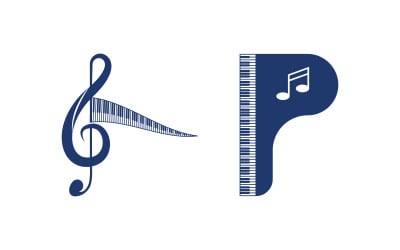Piano Music education Icon Vector illustration design template  v.6
