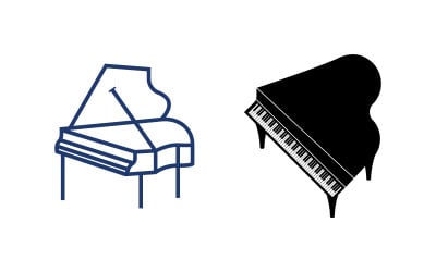 Piano Music education Icon Vector illustration design template  v.8