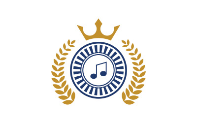 Plantilla de diseño de ilustración vectorial de icono de educación musical de piano v.2