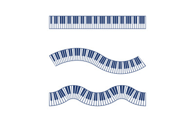 Plantilla de diseño de ilustración vectorial de icono de educación musical de piano v.5