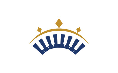 Plantilla de diseño de ilustración vectorial de icono de educación musical de piano v.9