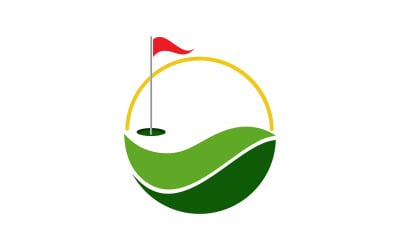Plantilla de diseño de ilustración vectorial de logotipo de deporte de golf v.14