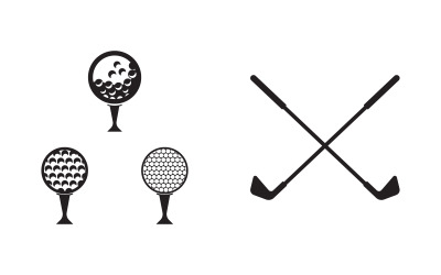 Plantilla de diseño de ilustración vectorial de logotipo de deporte de golf v.19