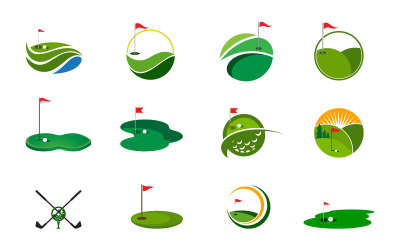 Plantilla de diseño de ilustración vectorial de logotipo de deporte de golf v.21