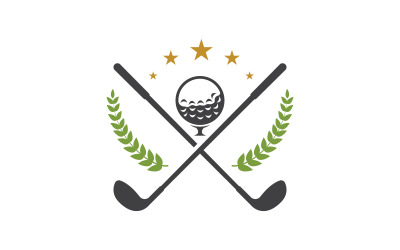Plantilla de diseño de ilustración vectorial de logotipo de deporte de golf v.4