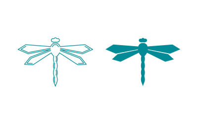 Plantilla de diseño de logotipo de icono de ilustración de libélula v.10