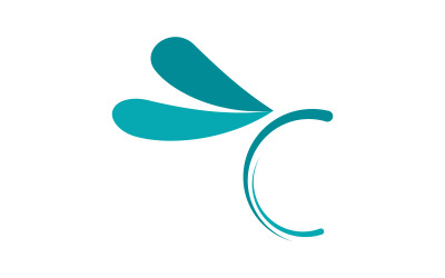 Plantilla de diseño de logotipo de icono de ilustración de libélula v.12