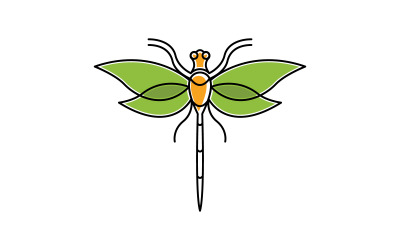 Plantilla de diseño de logotipo de icono de ilustración de libélula v.1
