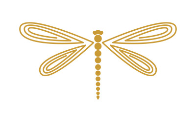 Plantilla de diseño de logotipo de icono de ilustración de libélula v.3
