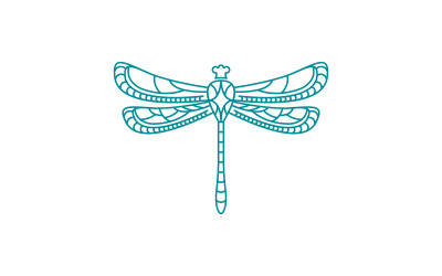 Plantilla de diseño de logotipo de icono de ilustración de libélula v.5