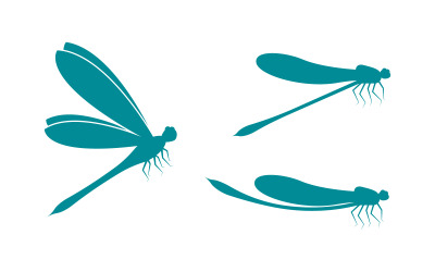 Plantilla de diseño de logotipo de icono de ilustración de libélula v.7