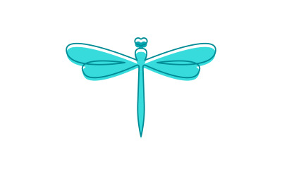 Plantilla de diseño de logotipo de icono de ilustración de libélula v.8