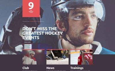 Modello Joomla del club di hockey su ghiaccio