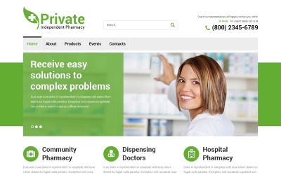 Plantilla de sitio web adaptable de farmacia