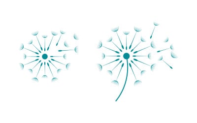 Dandelion Flower vector icon design template v.1
