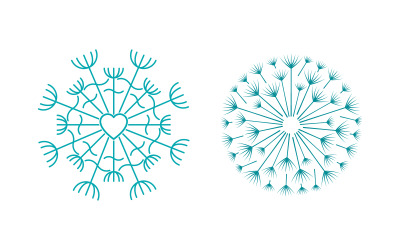 Dandelion Flower vector icon design template v.2