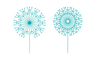 Dandelion Flower vector icon design template v.3