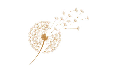Dandelion Flower vector icon design template v.7