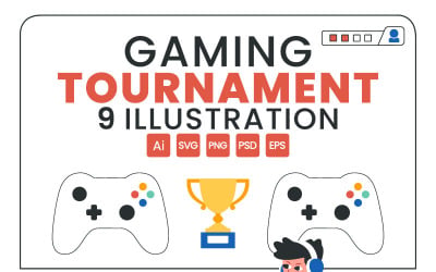 9 E-Sports spelturnering Illustration
