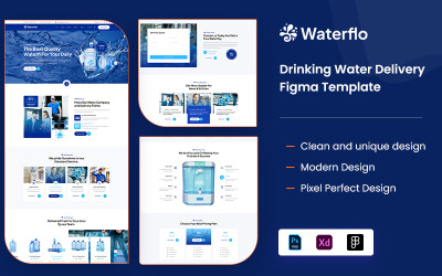 Waterflow - szablon Figma do dostarczania wody pitnej